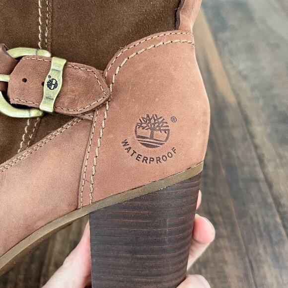 Timberland Earthkeepers Rudston Mid Waterproof Boot Pull On Buckle Size 8 Brown - Picture 10 of 16